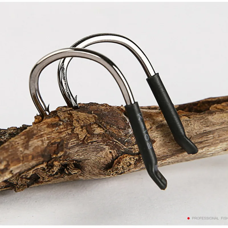 Anzuelo de pescado 100 unids/lote, anzuelos de cabeza plana con púas, boca torcida, agua dulce y salada, accesorios para aparejos de Pesca - imagen 2