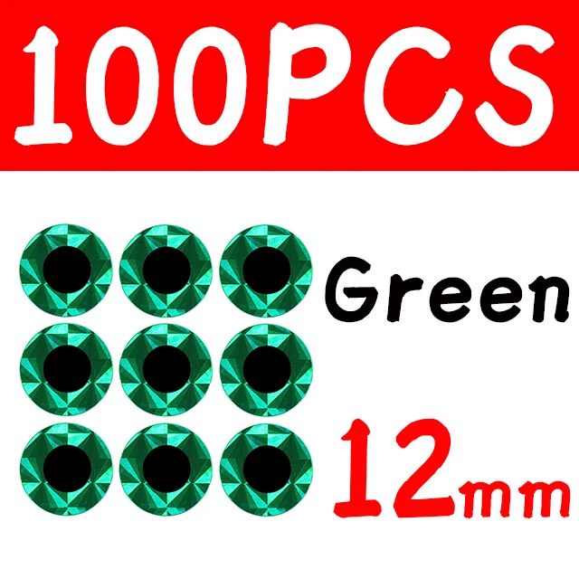 100pcs 12mm Green