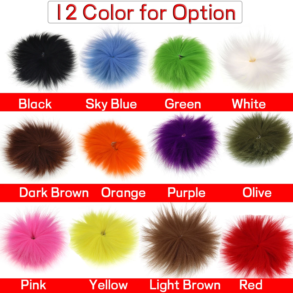 WIFREO, 12 piezas, atado de moscas teñidas, pelo de cola de zorro ártico para salmón, tubo de moscas, plantilla para moscas, Streamer, atado de moscas, Material de piel - imagen 2