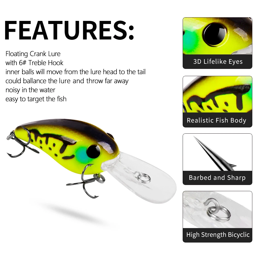 PROBEROS 5 uds cigüeñal 9cm-15g señuelo de Pesca flotante Trolling Minnow Wobblers cebos duros artificiales los nadadores PESCA DE Isca - imagen 5