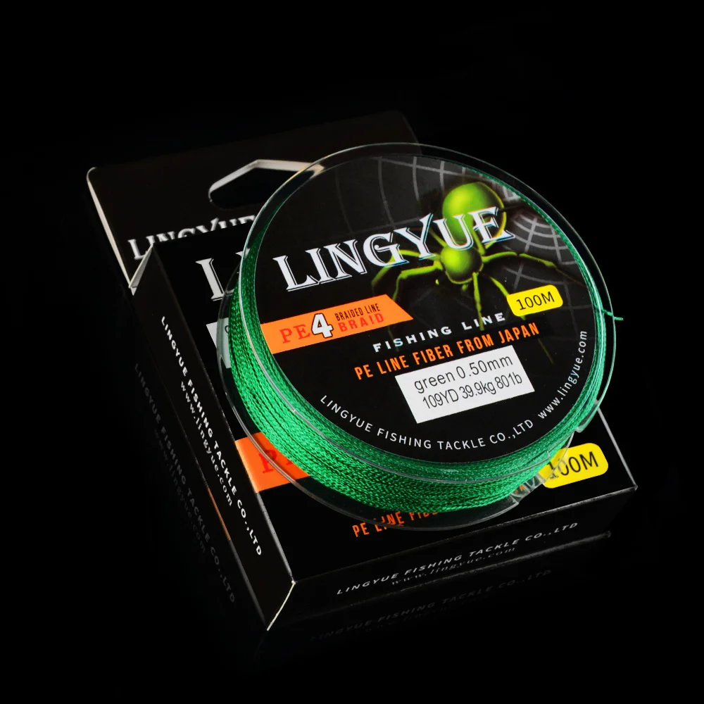 Línea de pesca trenzada de 4 hebras, multifilamento de 100m, pesca de carpa, alambre trenzado japonés, accesorios de pesca, línea de Pe, tejido de pesca - imagen 5