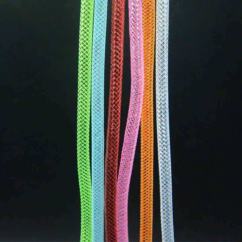 Tubos de trenzado EZ de 6m de diámetro, 8mm, Streamers y Deceivers, se expanden en el cuerpo, Combo de 6 colores, tubo de malla de oropel Mylar de agua salada - imagen 5