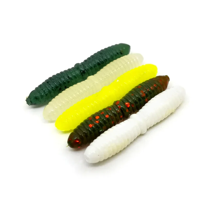 OUTKIT 15 Uds señuelo de pesca cebo suave que se hunde 0,9g 35mm silicona Pupa Hula larvas gusanos de goma cebos para lubina perca señuelos de peces - imagen 3