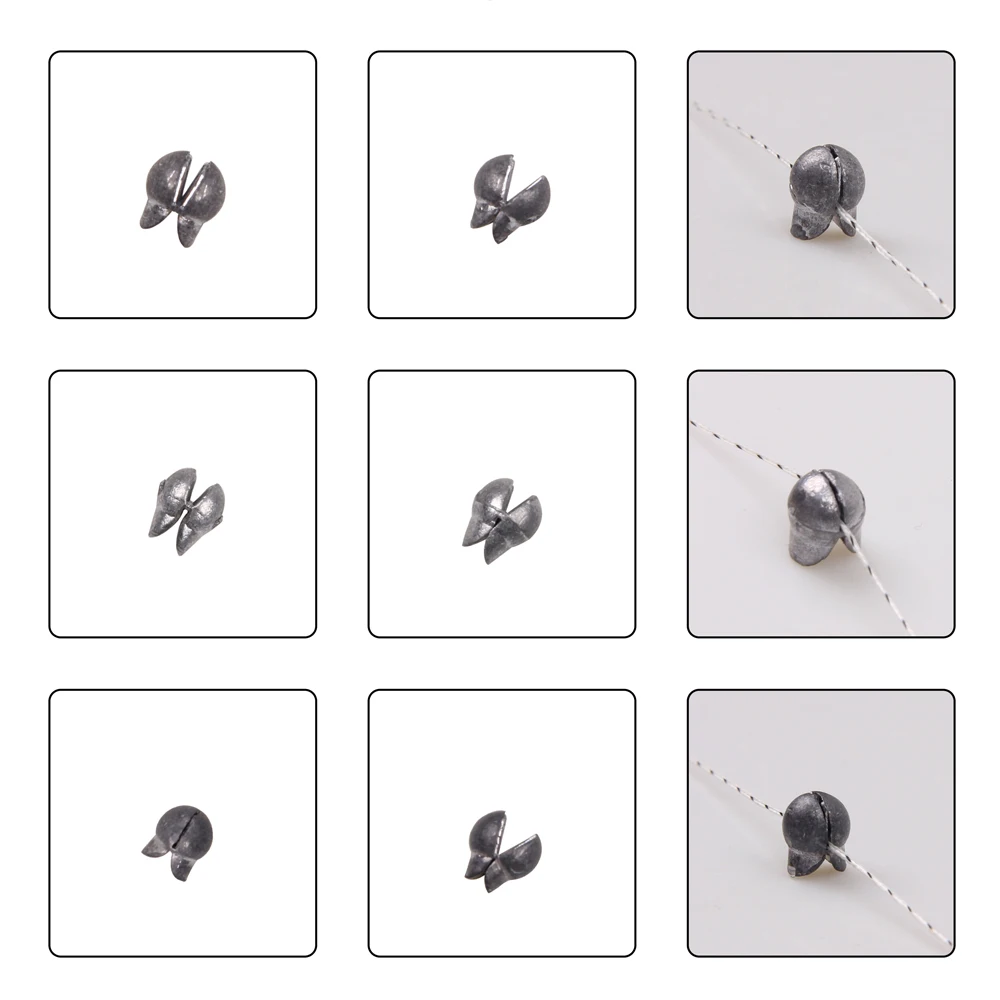 Juego de plomo de mordida abierta de 20 piezas, 0,8g-3,7g, hundimiento, tiro dividido, peso de plomo, pesca de carpa, huevo ovalado sólido, aparejo de bala - imagen 4