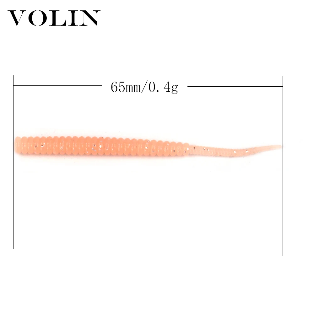 VOLIN-Cebo blando flotante TPE de 20 piezas, 65mm, 0,4g, Jig Worm Wobblers Swimbait UL, señuelo de pesca para trucha, gran oferta - imagen 2