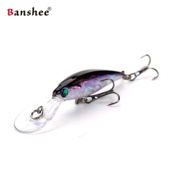 Banshee-cebos duros flotantes para pesca, manivela de 50mm y 3,3g, wobbler para perca de Lucio, pececillos negros