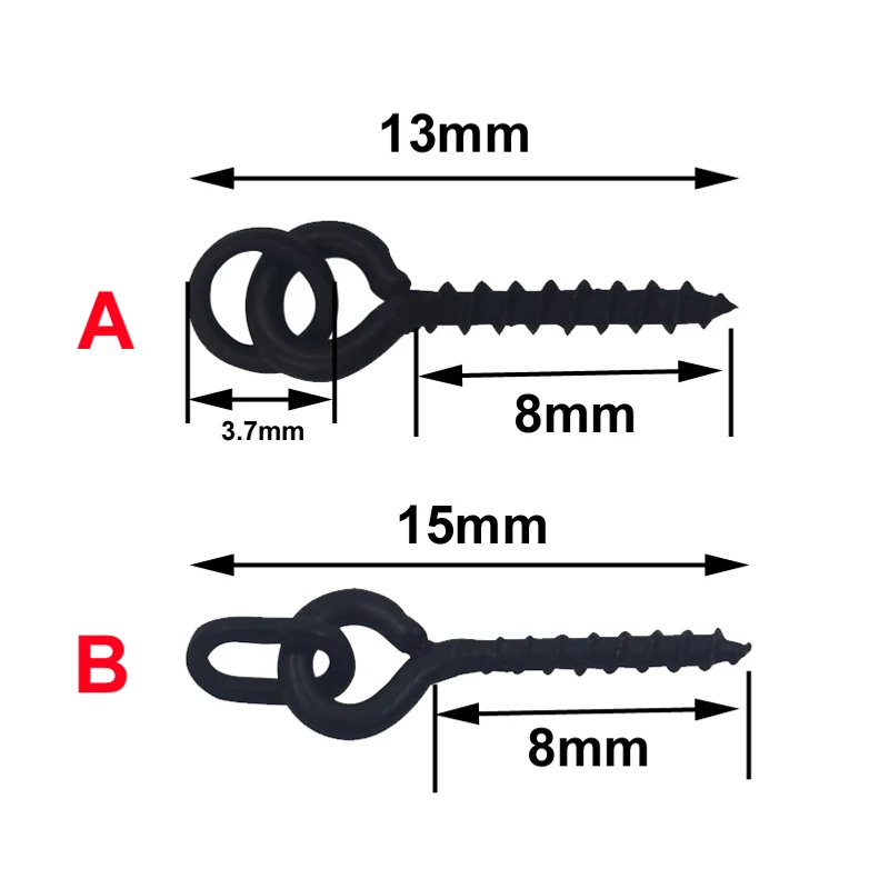 Bimoo-aparejos de pesca de carpa, accesorios de Terminal de tornillo de cebo de pesca europeo con anillo, venta al por mayor - imagen 4
