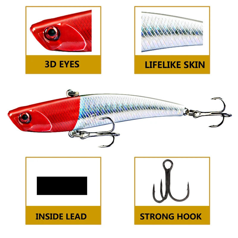 Nuevo 9,5 Cm 23G invierno Crankbait Wobbler hundimiento Pesca Crankbaits Vib señuelo hielo duro señuelo Mini Wobblers Crankbait Se Uelo Pesca - imagen 2
