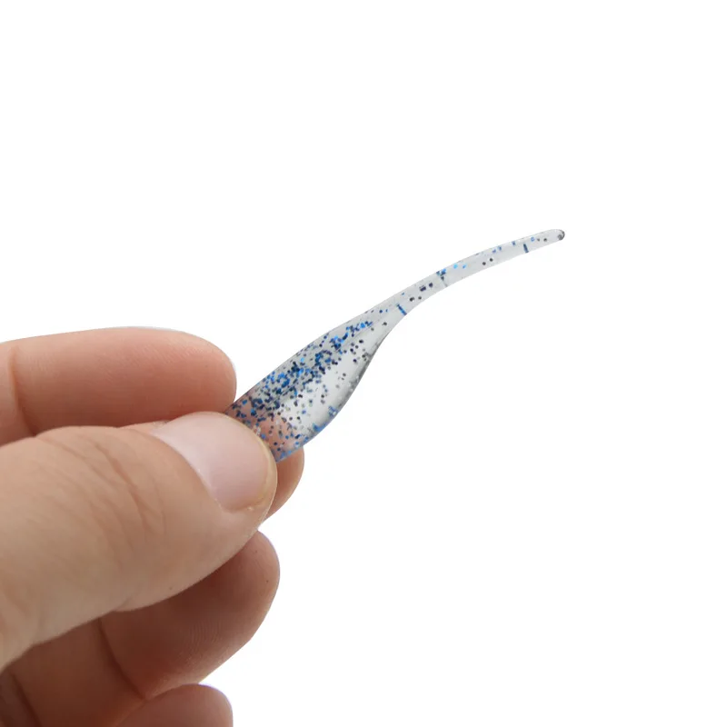 Señuelo de pesca inferior, cebo blando, 5cm/0,9g, doble Color, cola de aguja, gusano, señuelos artificiales, raíz, pecera, lote de 20 piezas en oferta - imagen 5