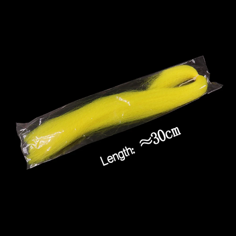 Anzuelo de cebo de pesca, Material de atado de mosca sintética suave, fibra rosa, rojo, naranja, amarillo - imagen 4