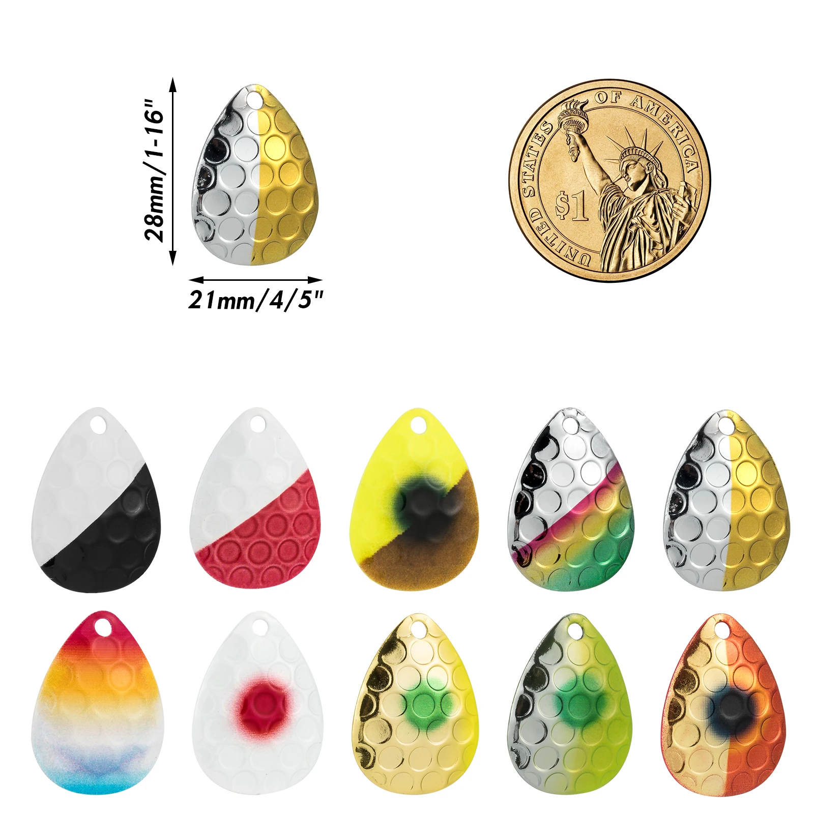 20 piezas-señuelo de pesca Colorado Blade para pesca en línea, Spinnerbaits, Walleye Rig, cola giratoria, lubina, trucha martillada, agua dulce - imagen 2