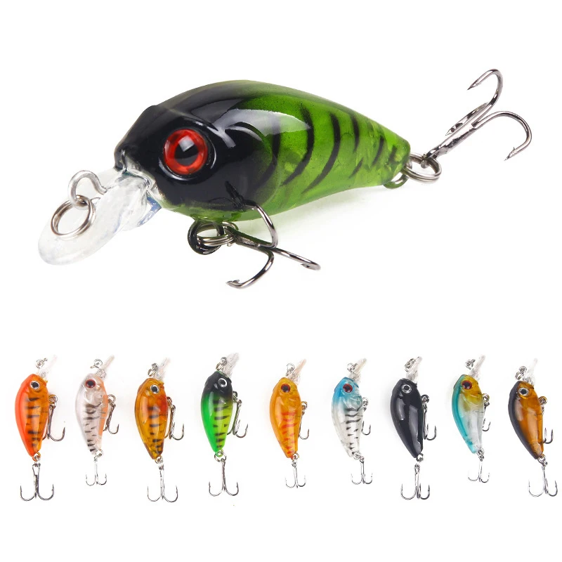 Minnow 4,5 cm 3,8g Señuelos de Pesca cebo con manivela cebo duro Artificial Topwater pesca en el mar Wobblers Lucio perca aparejos de pesca 2020 - imagen 3
