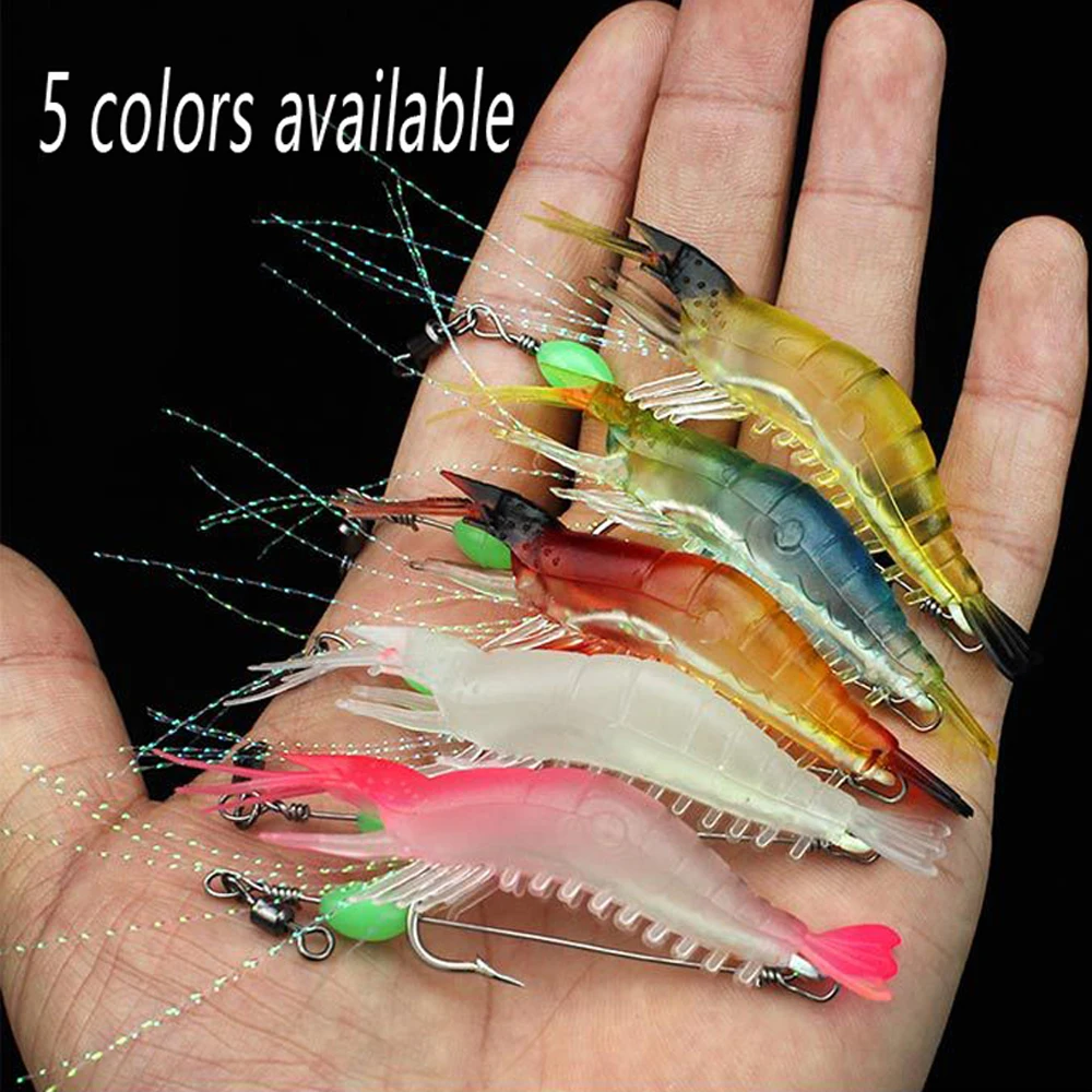 Cebo Artificial suave de silicona Para Pesca, anzuelos giratorios Para Pesca Sabiki, aparejos luminosos de 9cm/6g, 5 unids/lote - imagen 3