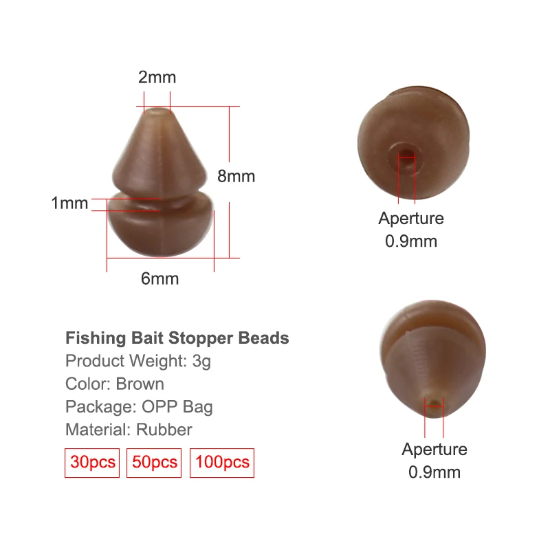 Mosodo-Cuentas de plástico para cebo de pesca, accesorio para pescar carpas, aparejo capilar, soporte para topes, 30/50/100 unidades - imagen 2