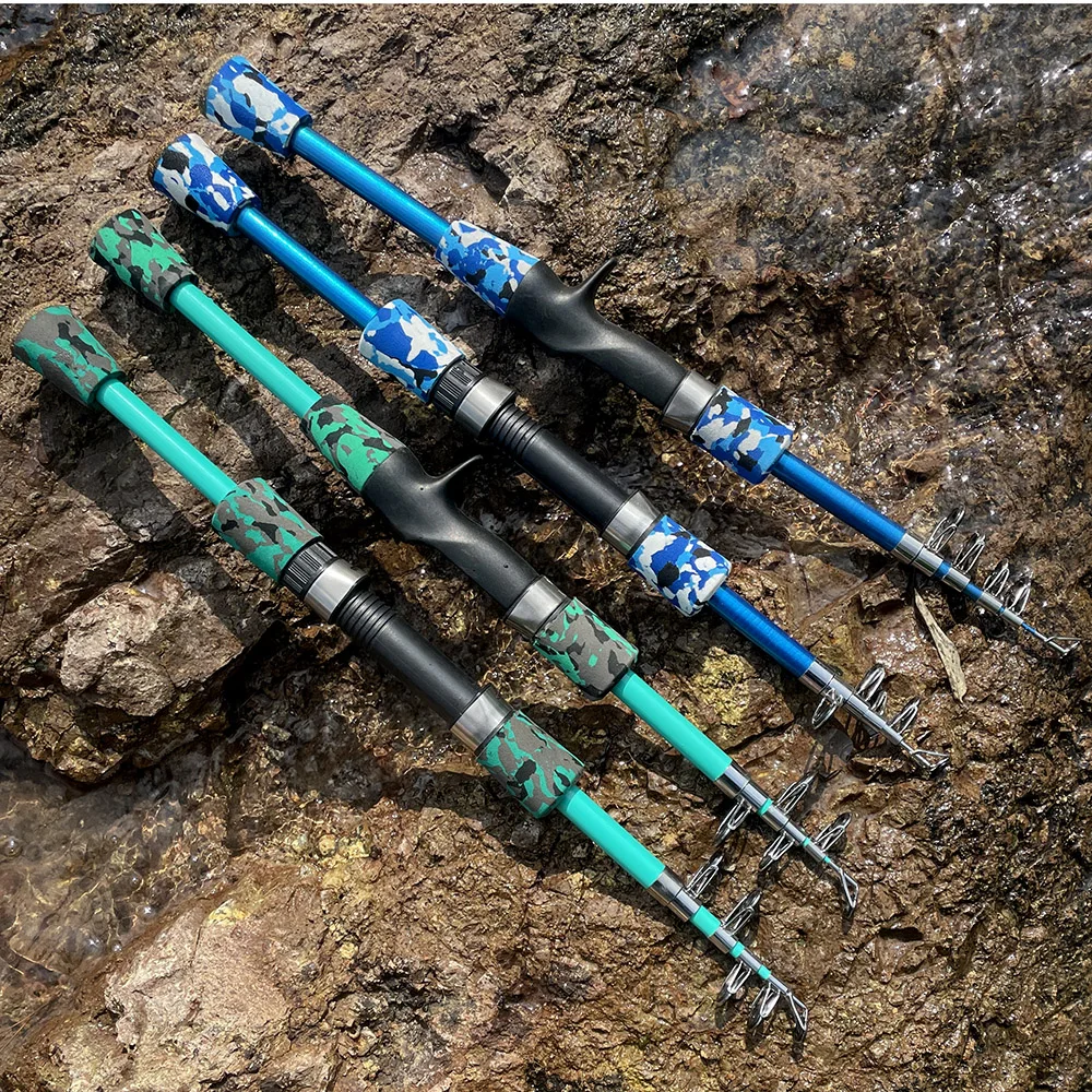 Caña de pescar ultraligera, aparejo de pesca de carpa, ultraligero, alimentador de camuflaje, Mini Surf de viaje, 1,3 m, 1,5 m, 1,8 m - imagen 2