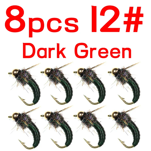 8pcs D green size 12