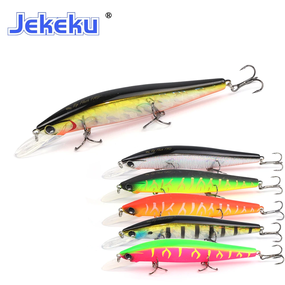 JEKEKU señuelo Minnow flotante con anzuelos