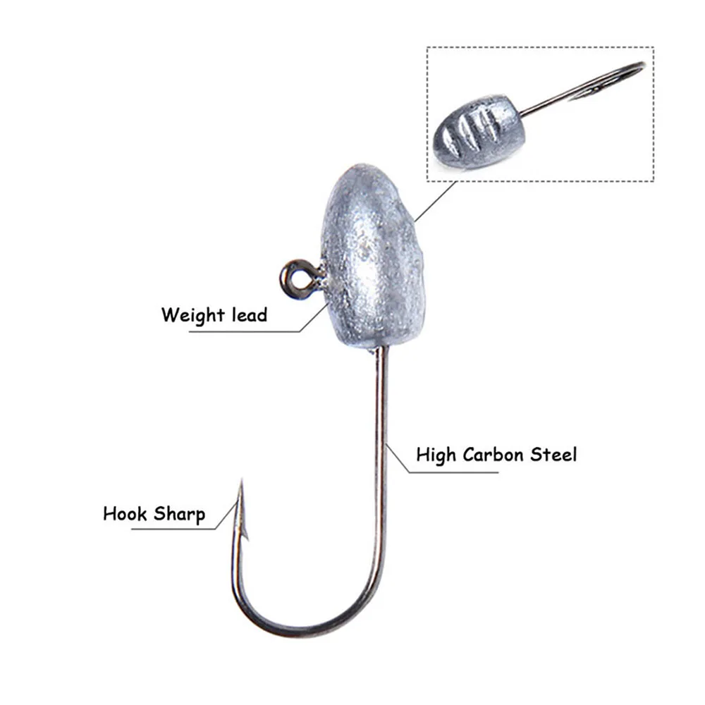 25 unids/caja juego de Señuelos de Pesca blandos cebos de pesca con plantillas anzuelos de púas de plomo anzuelos compensados Kit de aparejos de pesca de carpa de gusano - imagen 5
