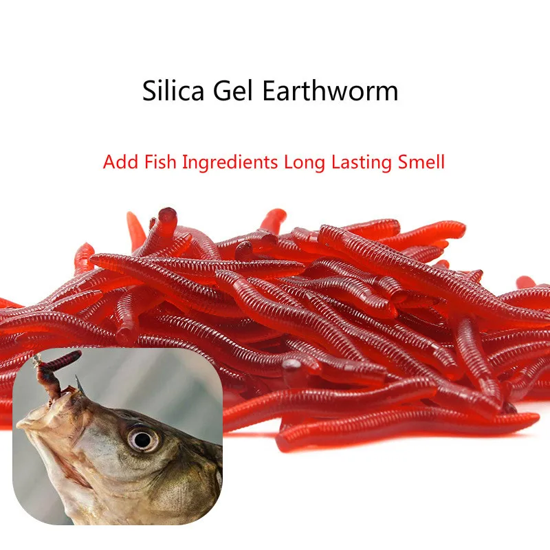 Señuelo mostrando su diseño gusano tierra y caja para pesca efectiva