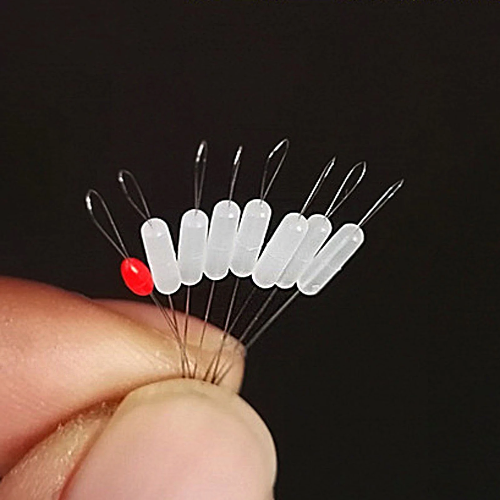 TIANNSII-tapón de goma transparente flotador, accesorio cilíndrico de línea de peces, 80 Uds./10set - imagen 4