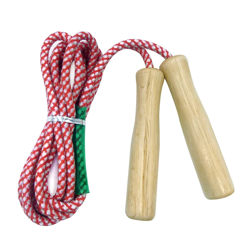 Cuerda de saltar deportiva para niños, Comba de entrenamiento de Crossfit, con mango de agarre de madera, 1 unidad - imagen 4