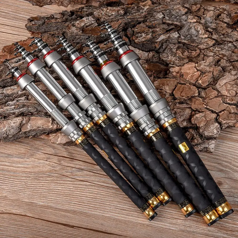 Caña de pescar telescópica portátil de carbono para lanzar rocas, Mini caña de pescar superdura, ultraligera, equipos de varillas de 1,3-2,7 M - imagen 5