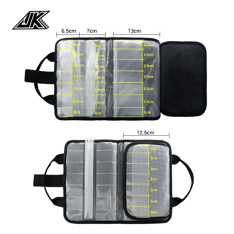 JK-Bolsa de almacenamiento portátil a prueba de agua, accesorio con placa de hierro, plomo, cuero, cubierta protectora, equipo de pesca - imagen 5