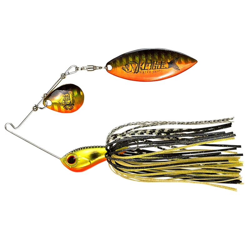 WATER SNIPER-cuchara de Metal SpinnerBait con cabeza de plantilla, gancho Duple, spinner de invierno para pesca de perca, 7g, 10g, 14g - imagen 2