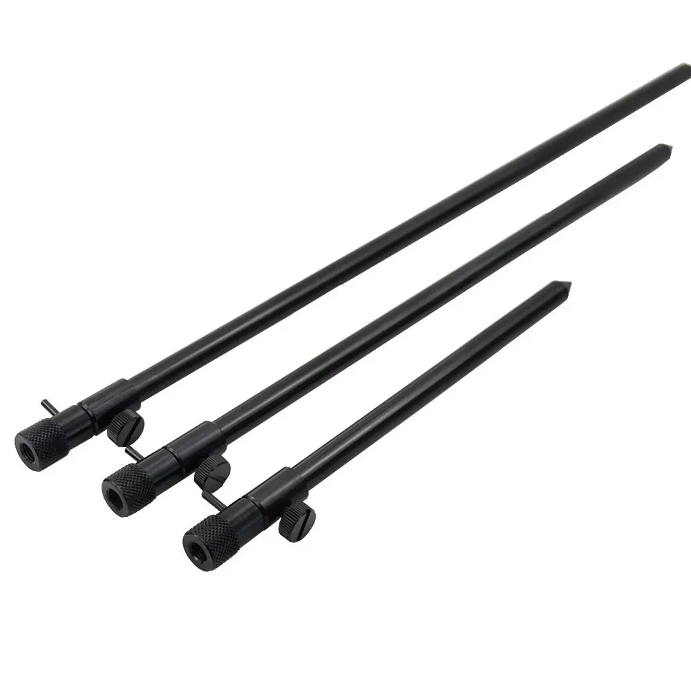 Barras de zumbido para pesca de carpa, soporte para caña de pescar de 20cm y 30cm, barra zumbador negra para 2 cañas - imagen 3