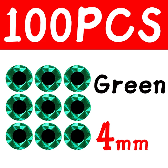 100pcs 4mm Green