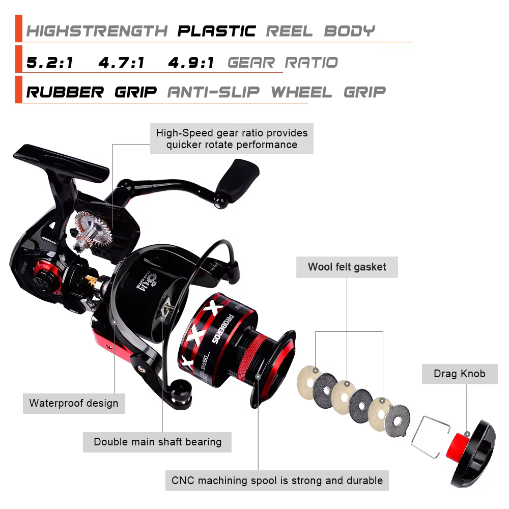 Carrete Spinning Metal PROBEROS para pesca en agua salada - imagen 5