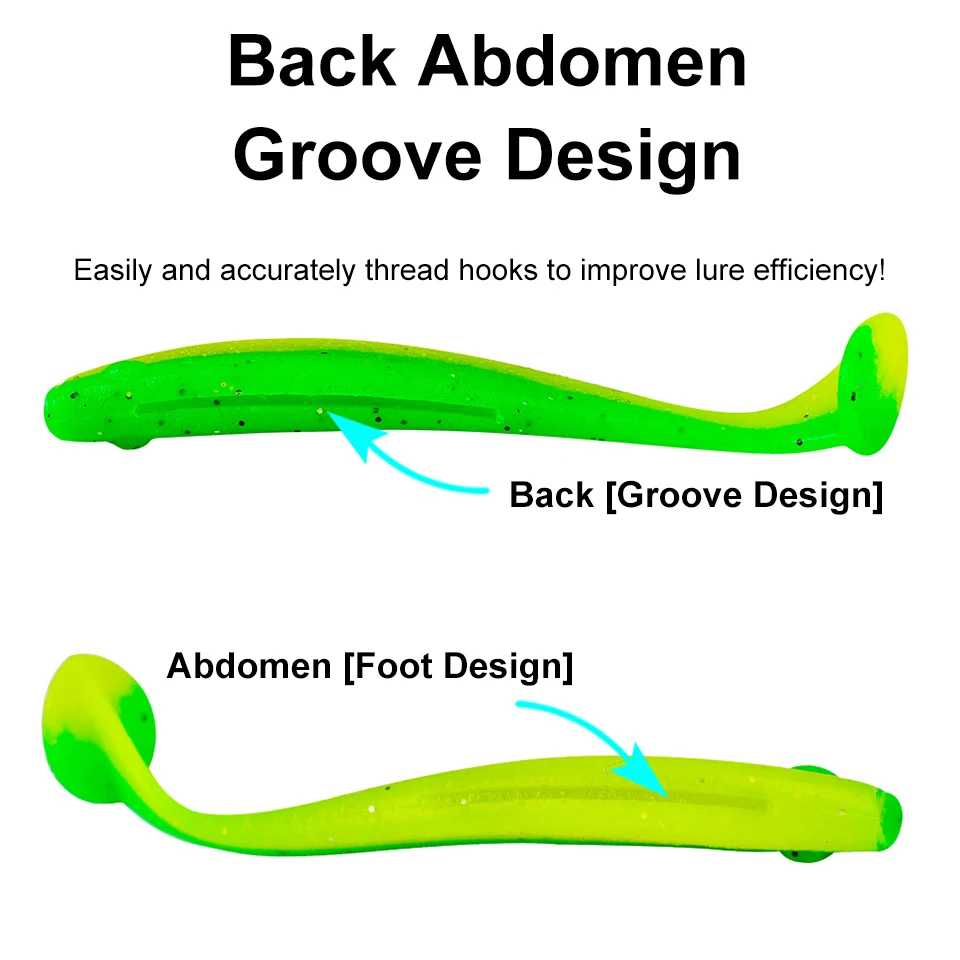 Señuelos de Pesca de silicona, cebos blandos de 55mm/65mm/70mm, Jigging, Swimbait, Wobblers, cebos artificiales, trucha, lubina, aparejos de carpa, 10 Uds. - imagen 5