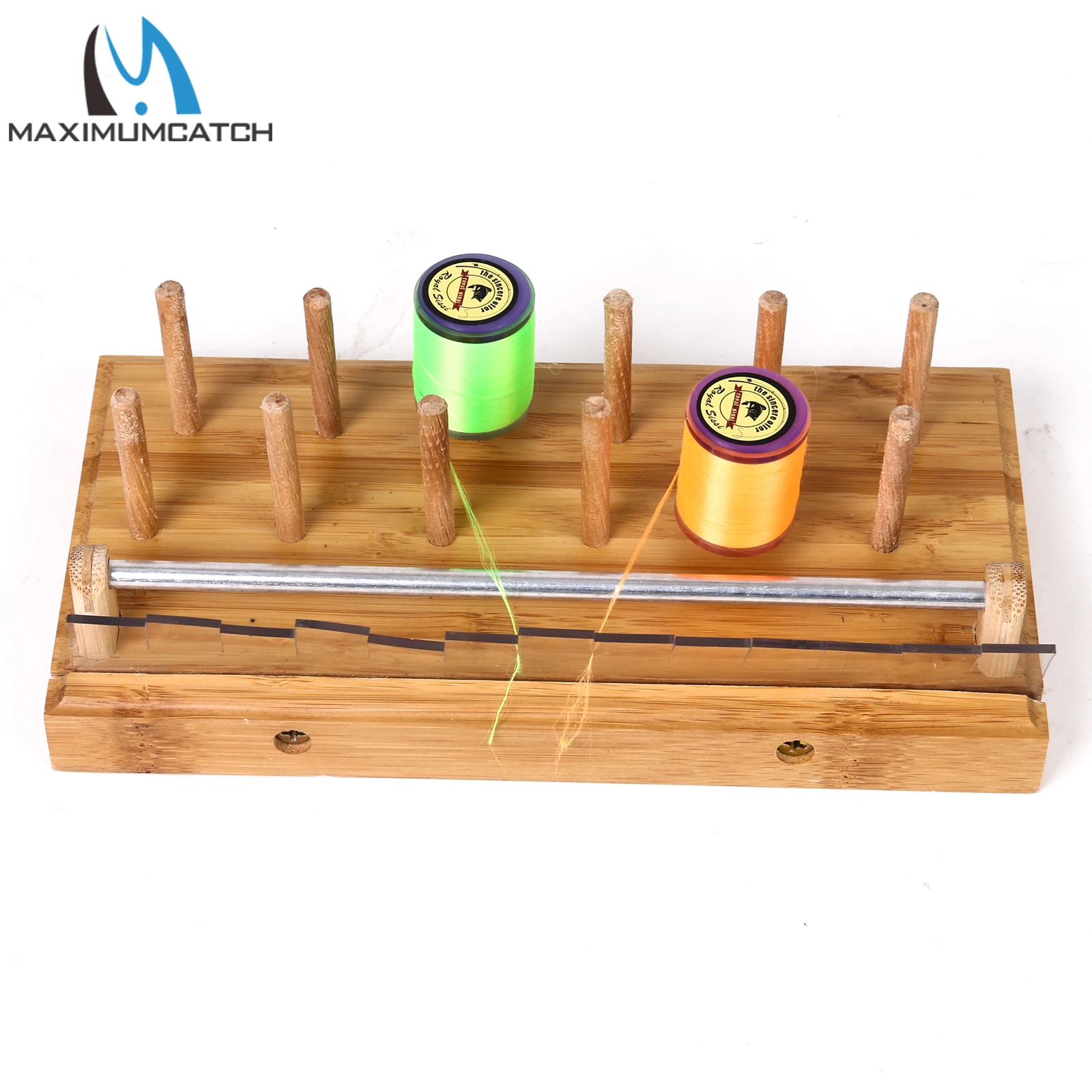 Maximumcatch-soporte para carrete de hilo para atar moscas, estación de carrete para atar costillas de madera natural, tornillo de banco hecho a mano - imagen 4
