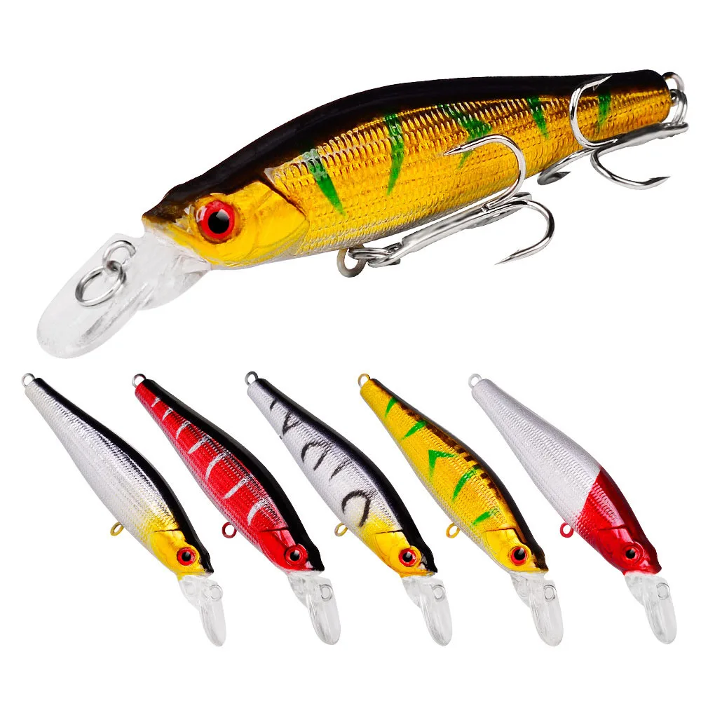 Señuelo de Pesca flotante 9cm 8,3g Minnow Crankbait Wobblers ojos 3D perca cebo Artificial Lucio carpa cebo de natación Pesca