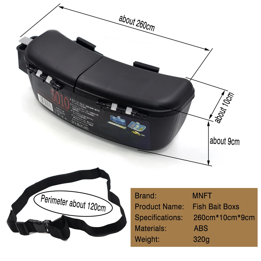 MNFT-señuelos de pesca multifuncionales, caja de aparejos, cucharas, ganchos, carretes, herramienta de almacenamiento, caja de cintura, cajas portátiles para cebo de pescado, 1 Juego - imagen 2