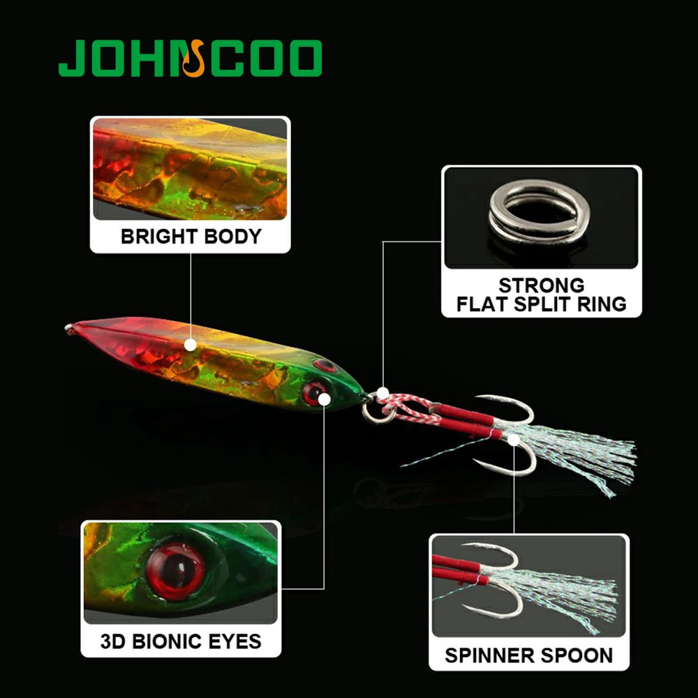 JOHNCOO-SEÑUELOS DE pesca Jigging de Metal, 20g, 30gJig, señuelo de pesca de orilla, cebo duro Artificial, señuelo de lubina de mar - imagen 2