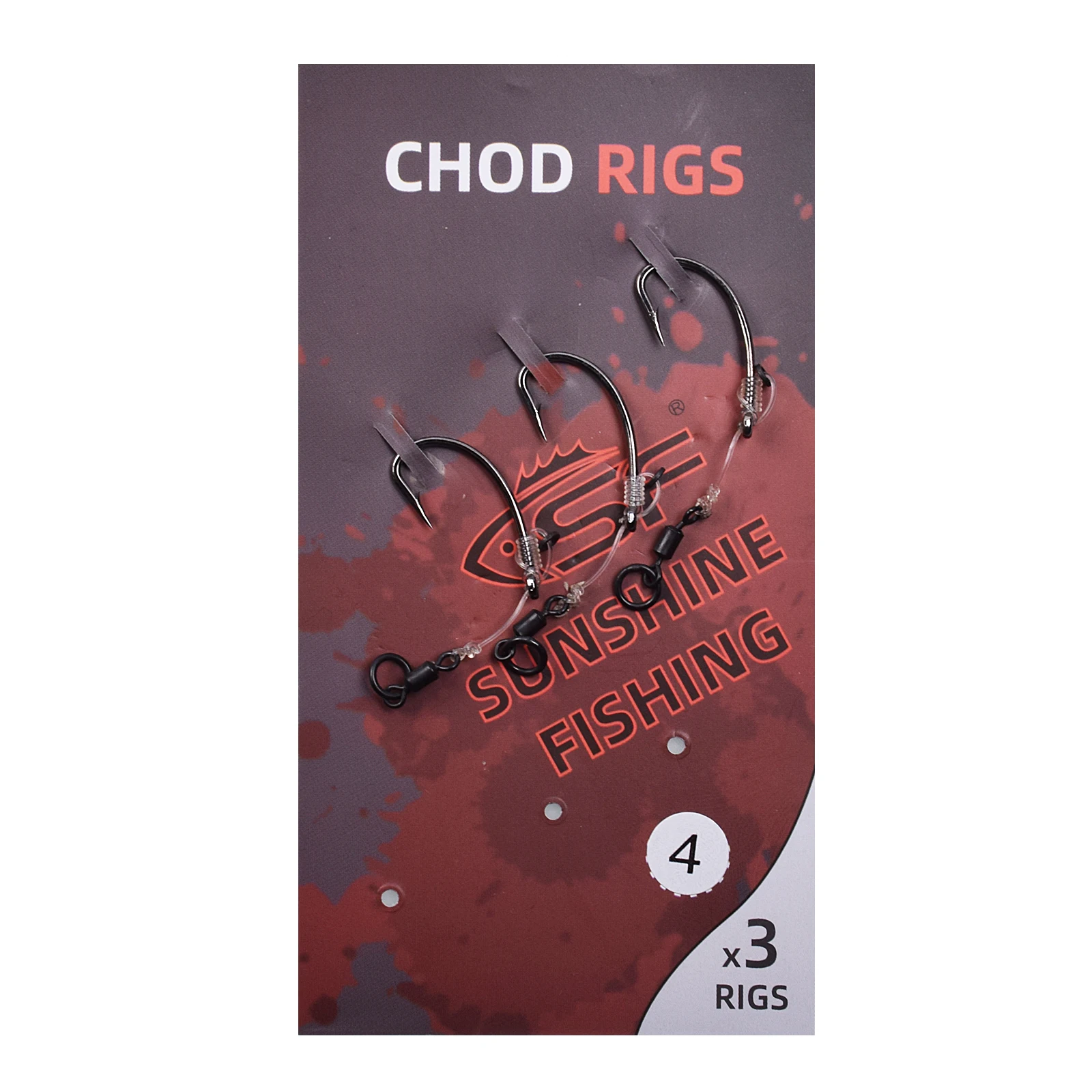 Aparejo Chod atado listo para pesca de carpa SF con tamaño 8 anillos giratorios, púas Cortas/gancho sin púas #4 #6 #8 3 unids/lote por paquete - imagen 3