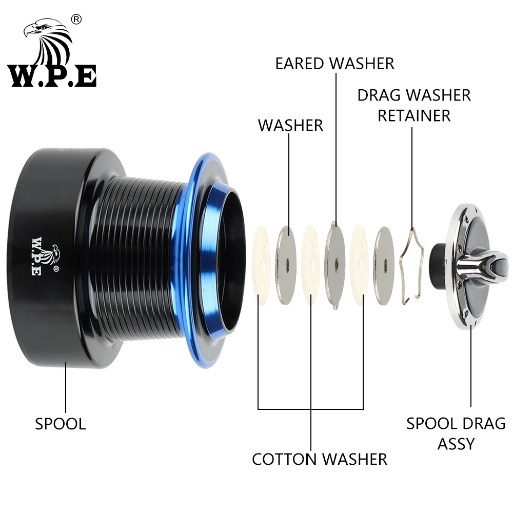 W.P.E KFT-carrete de Pesca giratorio 4000/5000/6000, alta velocidad, relación de engranaje 5,2: 1, rodamientos de bolas 5 + 1, aparejos de Pesca - imagen 2
