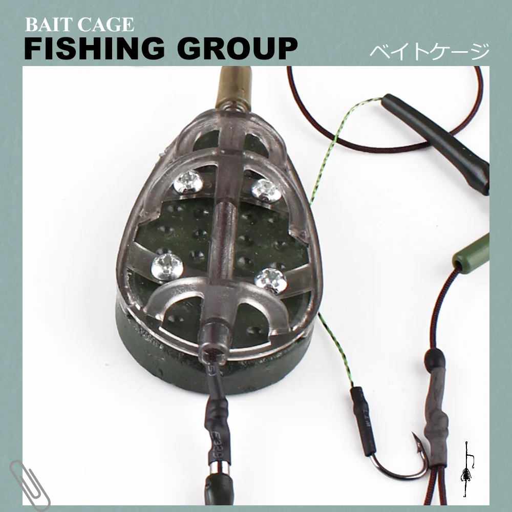 FISH KING-grupo de pesca de carpa, 30-100g, alimentador de Metal de acero de alto carbono, gancho de púas, hundimiento, señuelo Artificial, accesorios - imagen 2