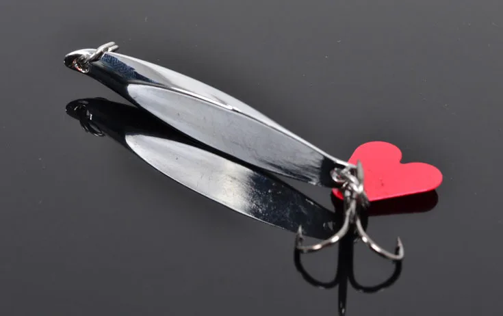 Señuelo de pesca Jigs corte en ángulo biselado Jigbait cuchara curvada señuelos de Metal artificiales 7-28g con corazón rojo lote duro 2 piezas en oferta - imagen 2