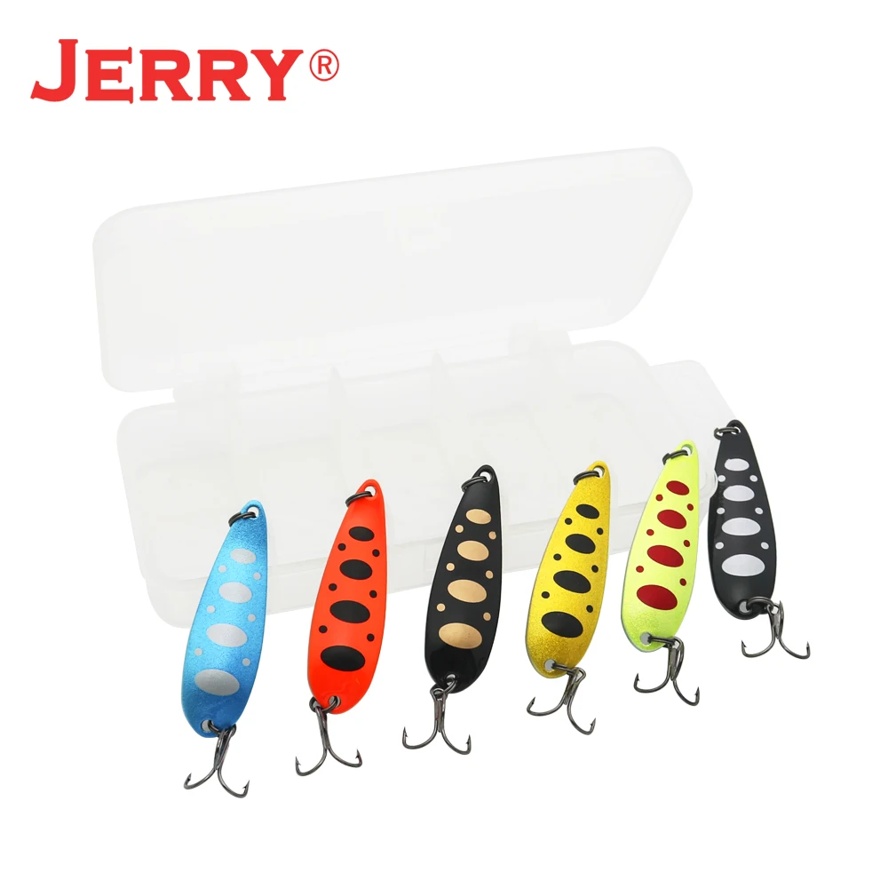 Jerry Perseus-Juego de Señuelos de Pesca, Set de 5 piezas, 7,5g, cuchara para curricán, trucha, Lucio, salmón