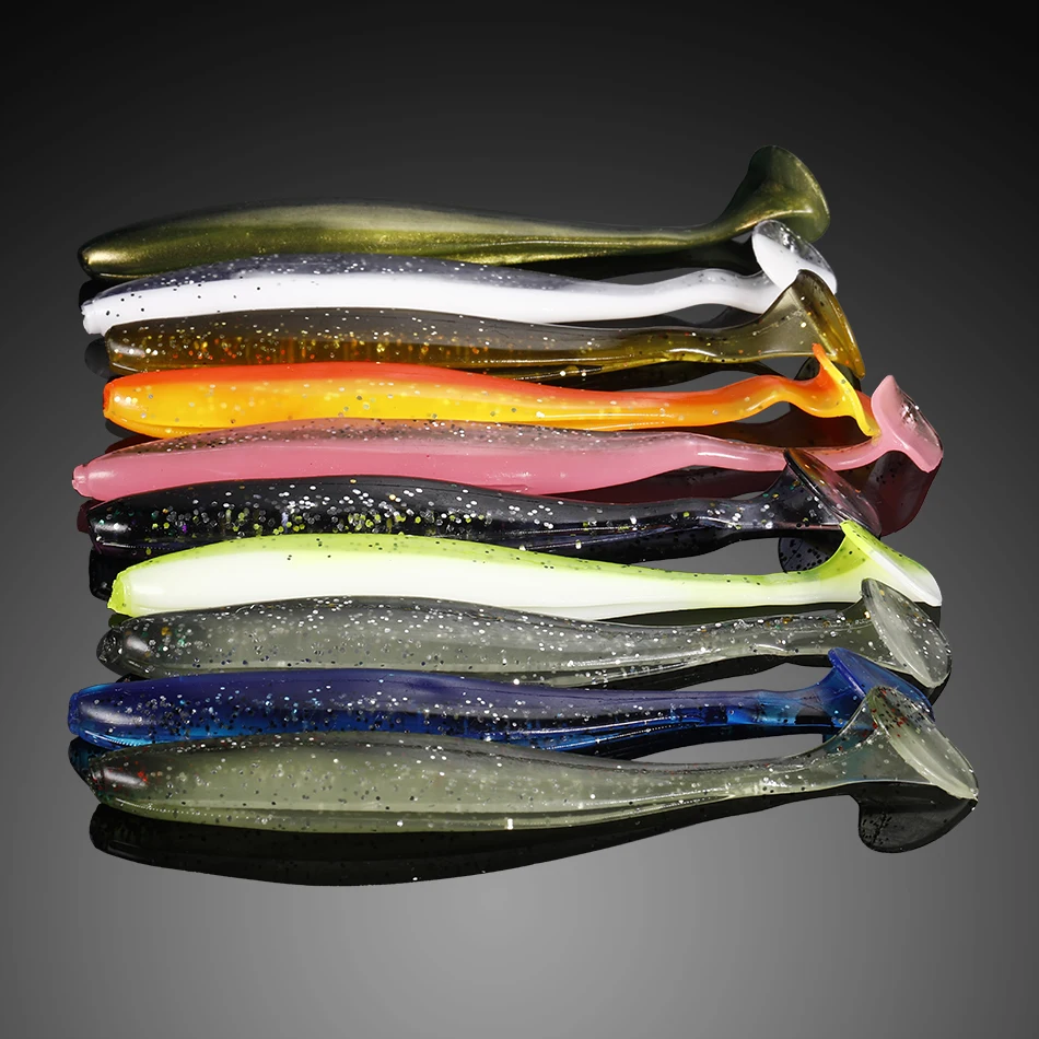 Señuelos blandos de pesca, cebos de plástico Artificial de silicona, 55mm y 70mm, 50 unidades por lote - imagen 3