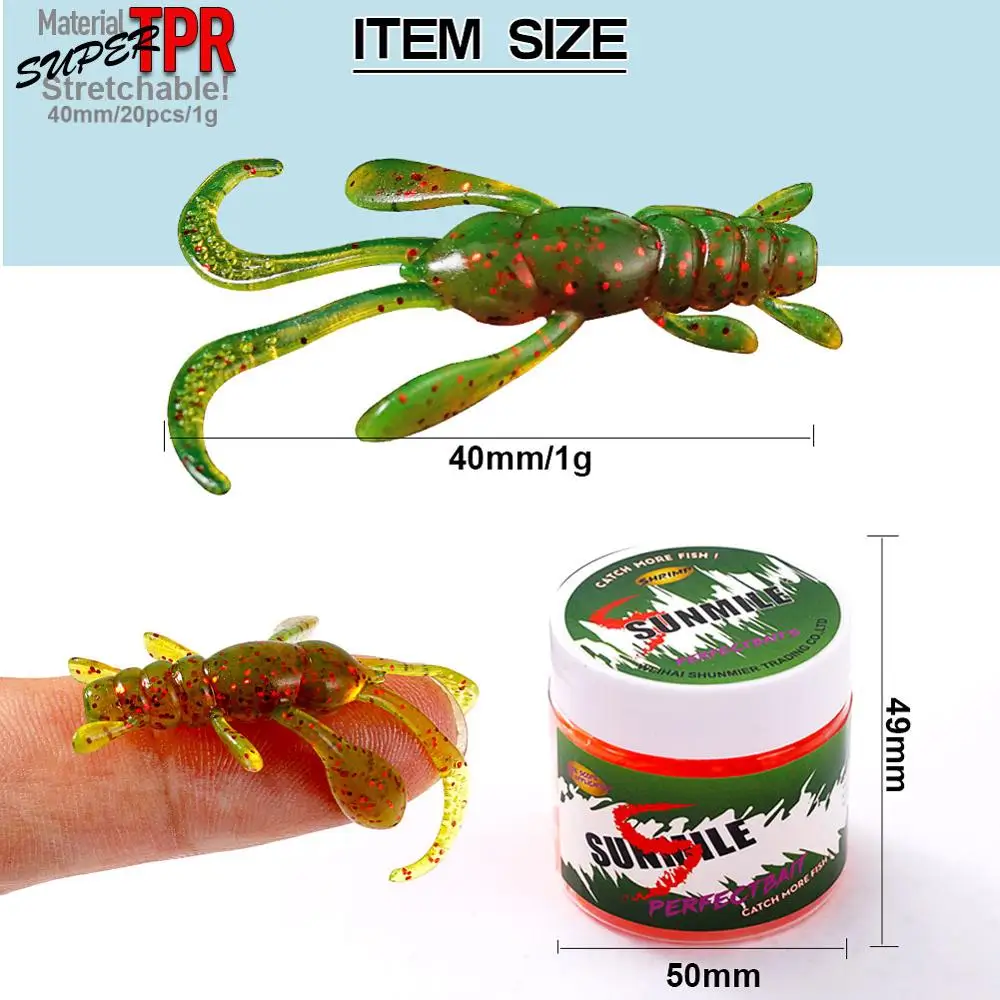 SUNMILE-Cebo suave Wobbler para pesca, cebos artificiales de 4cm/1g, lote de 20 unidades - imagen 4