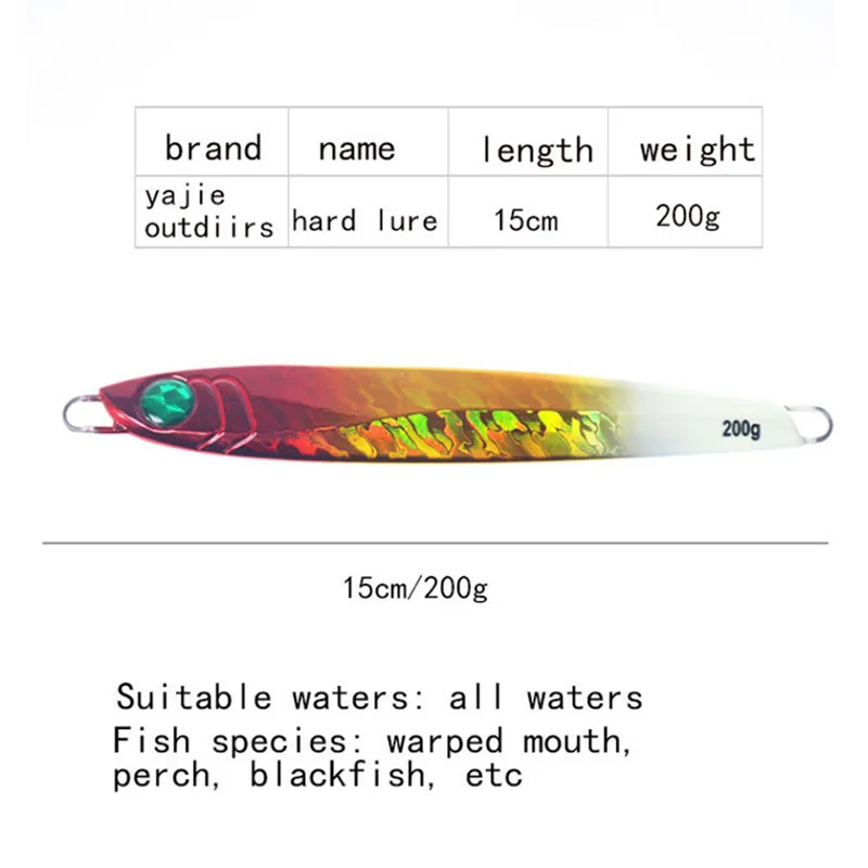 Señuelo luminoso Teppan de sacudida lenta, cebo de pesca en barco de aguas profundas, Grouper rojo, todas las aguas, ojos 3D, cebo biónico falso XA679G, 200G - imagen 3