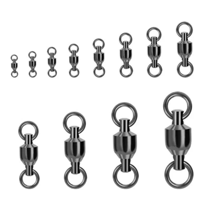 Anillo de rotación de rodamiento, accesorios de conector giratorio para Señuelos de Pesca, 8 anillos figurados, lote de 5 piezas - imagen 4