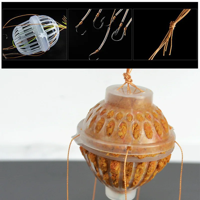 Juego de anzuelos de pesca de explosión, jaula para cebos al aire libre, soporte para alimentador, anzuelo, anzuelo, accesorios para carpa, herramientas, 1 ud. - imagen 4