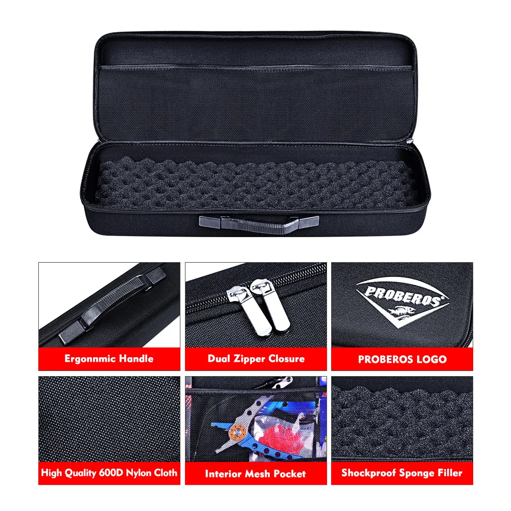 Bolsa de aparejos de pesca EVA a prueba de golpes, bolso portátil para caña de pescar al aire libre, bolsa de transporte para carrete, paquete de almacenamiento para poste, funda de esponja integrada, 55cm - imagen 4