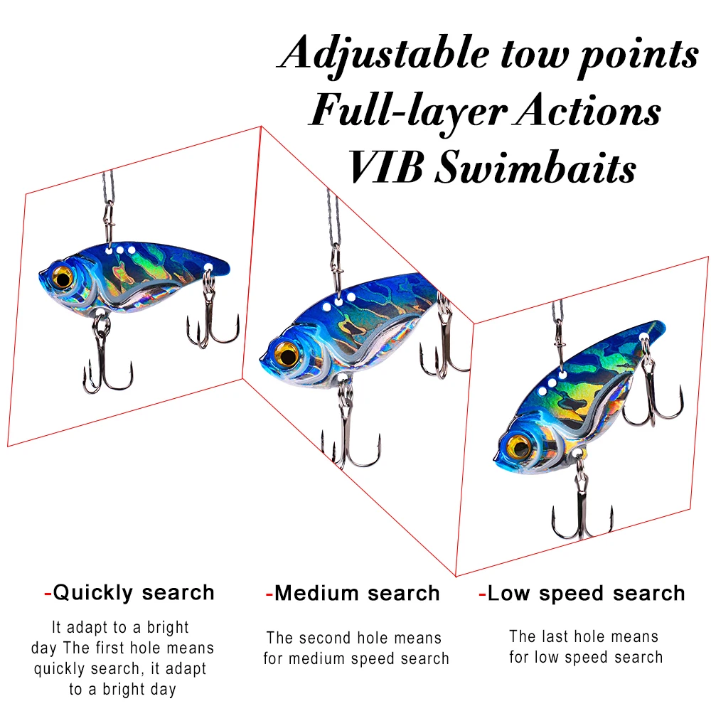 Proberos-señuelo de pesca de 7g-10g-15g, señuelo de cuchara grande con ganchos, de 6 colores cebo de pesca, VIB, cebo duro grande, nuevo conjunto, 5 uds./lote - imagen 4