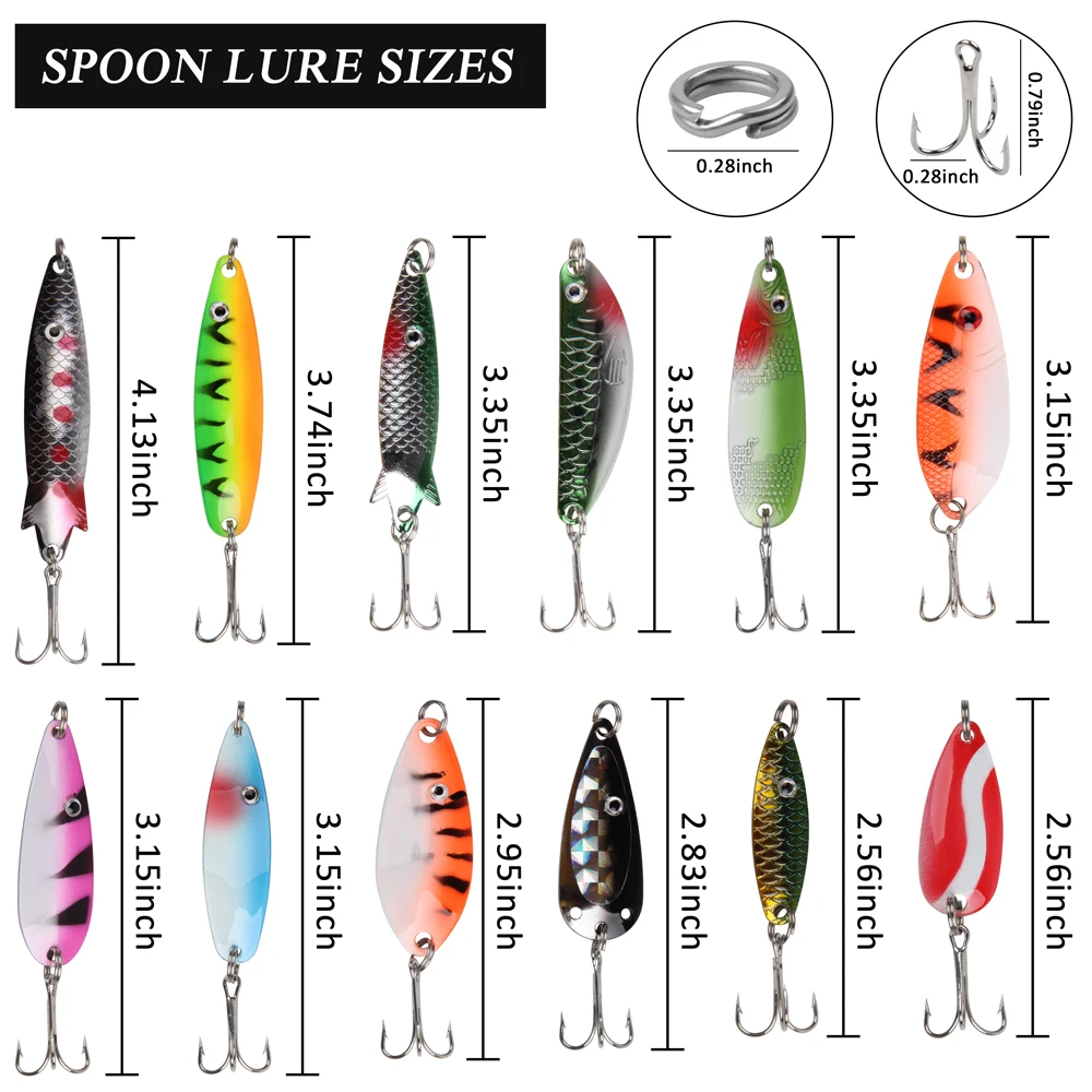 Señuelo de pesca de Metal, anzuelo giratorio, trucha, Lucio, aparejos de pesca, Wobblers, cebo duro Artificial, 30 unids/caja - imagen 2