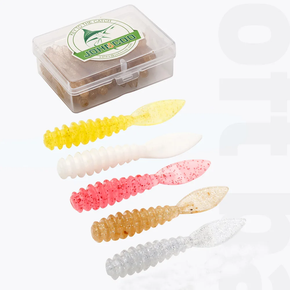 JOHNCOO-señuelo blando AJING, 35mm, 0,38g, cebo de cabeza de plantilla, Swimbait, gusano blando, pez Roca del océano, 50 unids/lote por caja - imagen 5